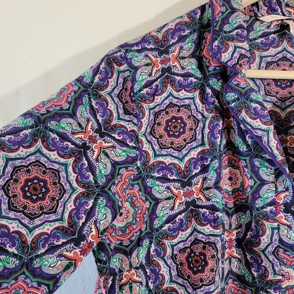 VICTORIA'S SECRET Multicolored Floral Sleepwear Dress Sz S/P LS Collared Modal - Picture 5 of 12